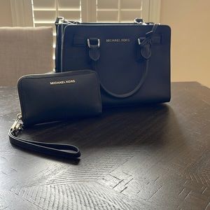 Michael Kors black purse and wallet